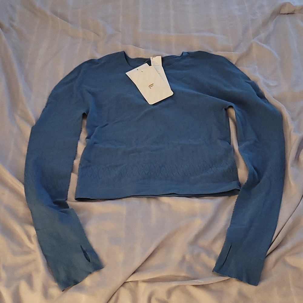 Fabletics Longsleve Top, Color Blue, Size Small.